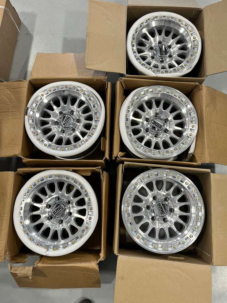 (OPEN BOX, MOCKUP DEAL) 5 KMC Wheels KM552 IMS / Gloss Silver with machined face / 17X8.5 / 6X139.7