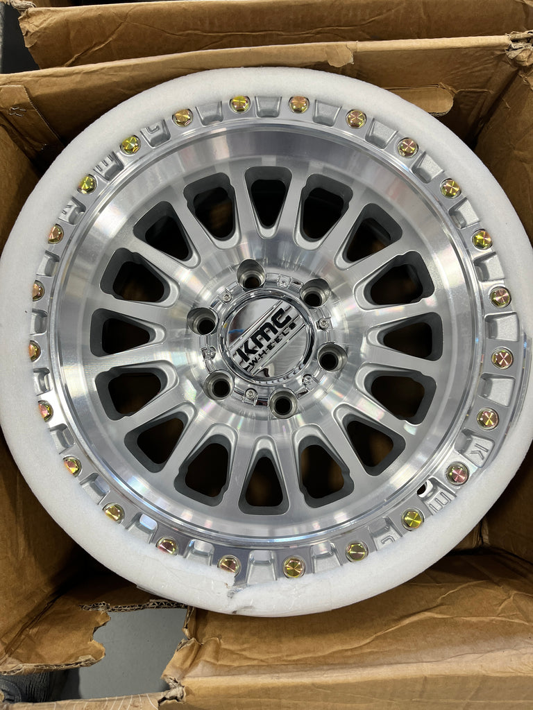 (OPEN BOX, MOCKUP DEAL) 5 KMC Wheels KM552 IMS / Gloss Silver with machined face / 17X8.5 / 6X139.7