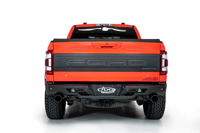 OPEN BOX (WILL ONLY) 2022+ Ford Raptor Stealth Fighter R Bumper w/ 2 Cube Lights - Hammer Black