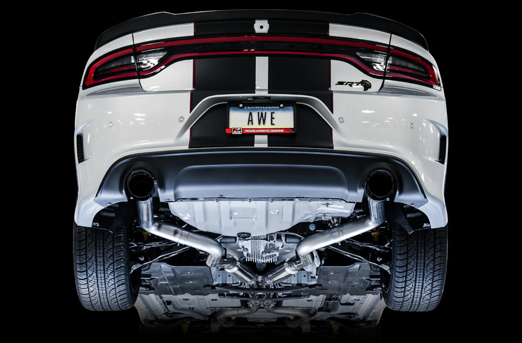 AWE Tuning 2015+ Dodge Charger 6.4L/6.2L Supercharged Track Edition Exhaust - Diamond Black Tips
