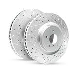 R1 19/20  Raptor/F150 Rear Rotors (Electronic Parking Brake) - Drilled and Slotted - 830-54267R/830-54267L