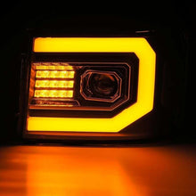 Load image into Gallery viewer, AlphaRex 07-13 GMC Sierra 1500 (No Clsc) LUXX-Series LED Proj HL Jet Blk w/Actv Lgt &amp; Seq.Sig / DRL