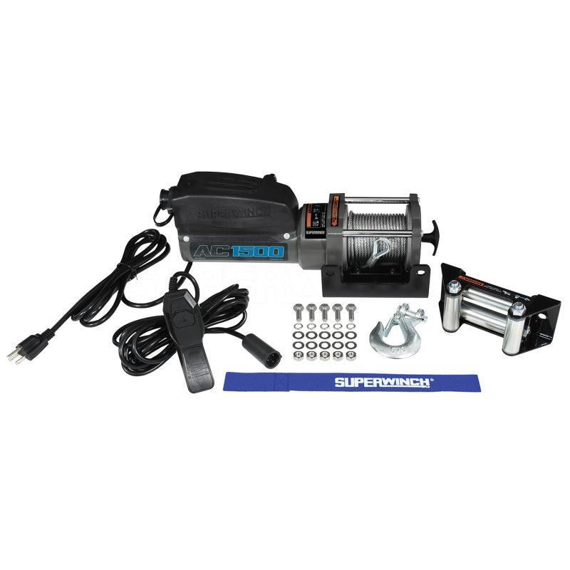 Superwinch 1,500 lbs. 1.1 HP 120V AC 1/8 In x 35ft. Wire Rope - Gray Wrinkle