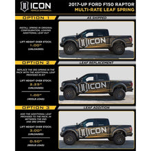 Load image into Gallery viewer, ICON 2017+ Ford Raptor Multi Rate Leaf Spring Kit