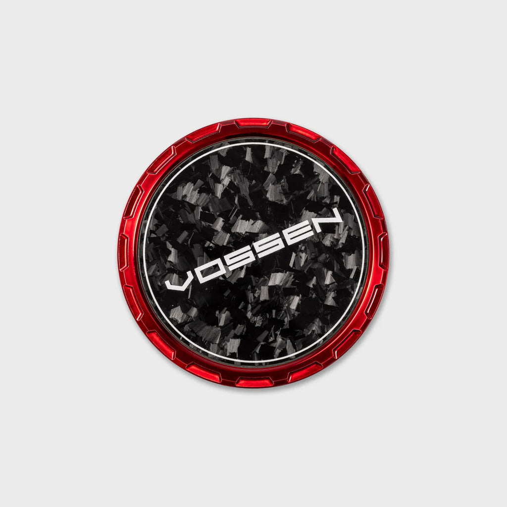 Vossen Classic Carbon Billet Sport Cap 2.0 - Large (VHFL) - Transparent Red - Forged Carbon (Gloss)