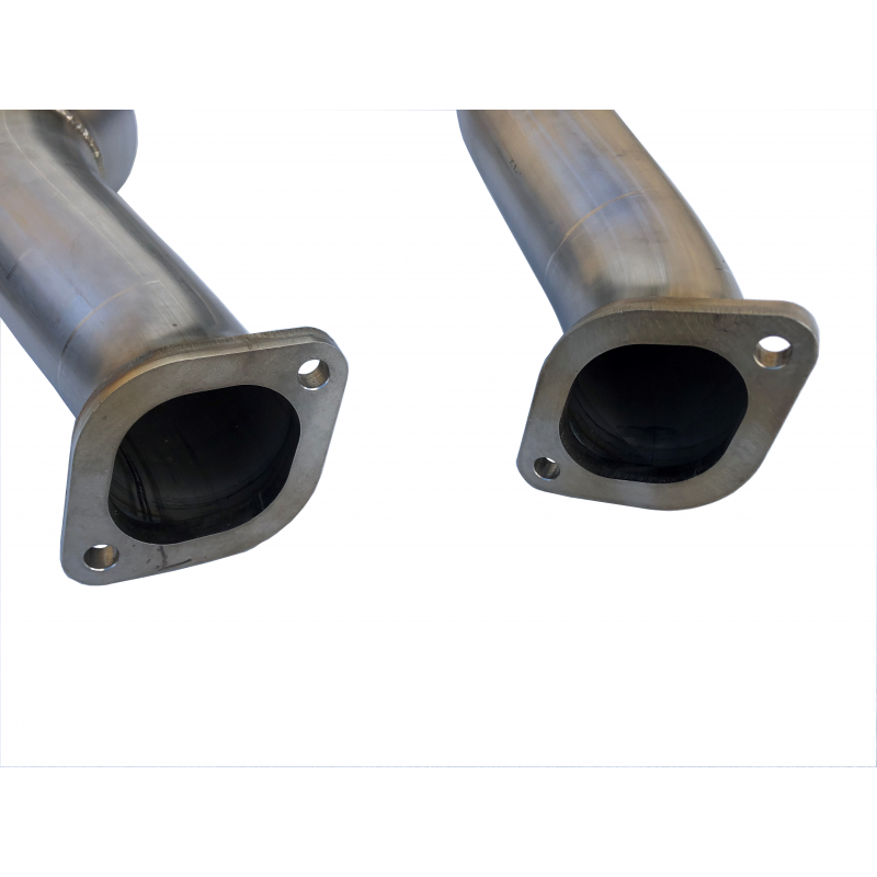 SPD 2017 - 2020 Ford F150 Raptor 3.5L 304SS Catted Downpipes, with built-in Turbo Adapters