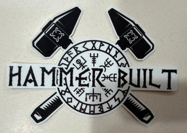 Hammer Built Logo Sticker (White)
