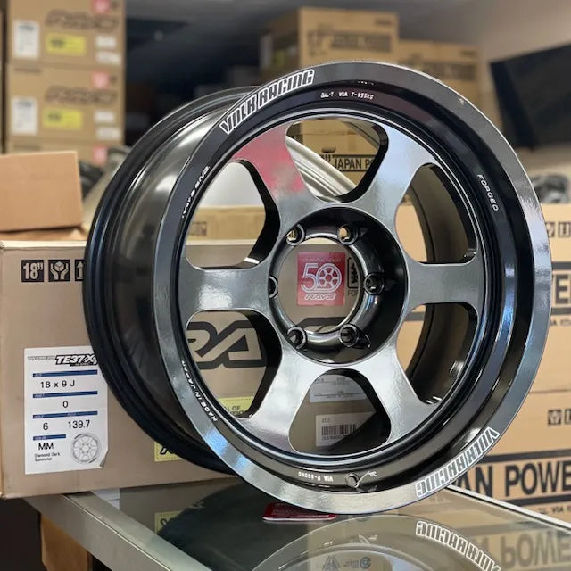 Volk Racing TE37XT M Spec 18×9 ET 0 OFFSET / 6×139.7 BP  / 112 CB DIAMOND DARK GUNMETAL MonoBlock Forged Wheel / JWL-T Certified