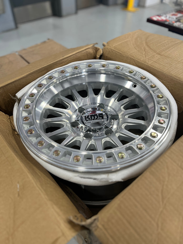 (OPEN BOX, MOCKUP DEAL) 5 KMC Wheels KM552 IMS / Gloss Silver with machined face / 17X8.5 / 6X139.7