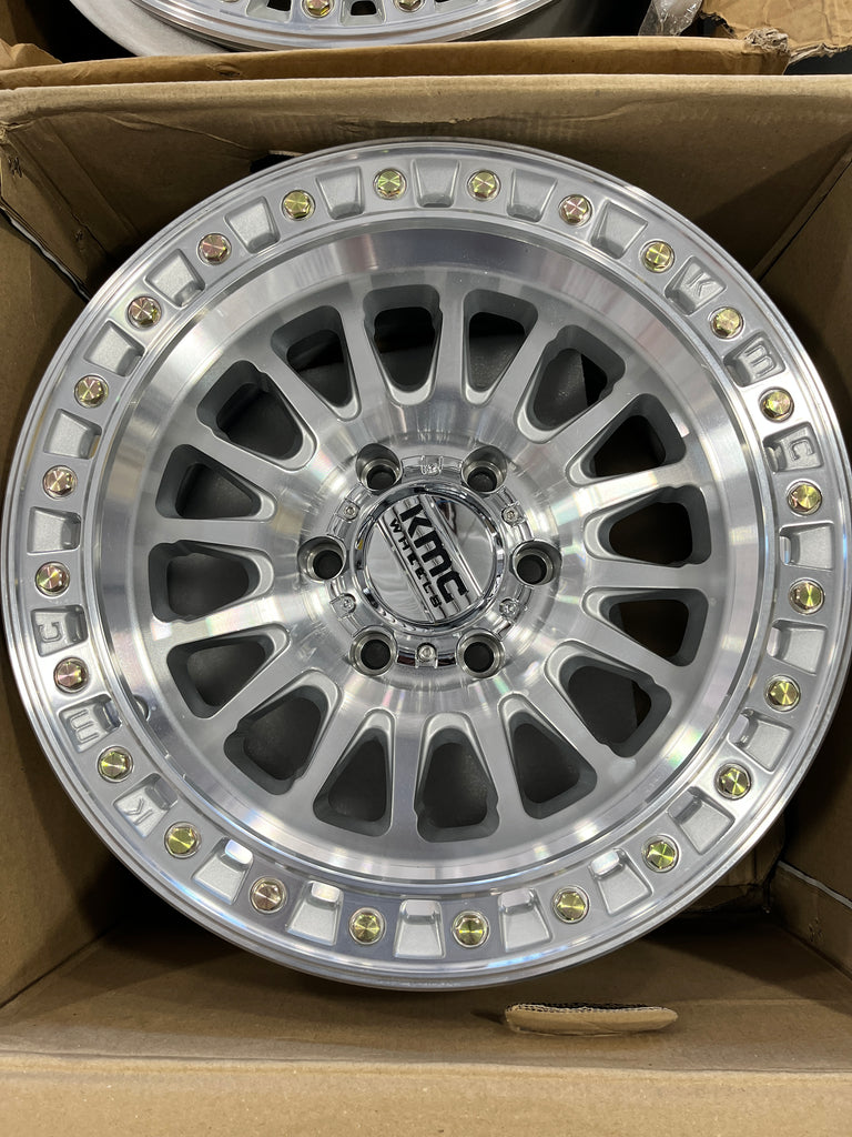 (OPEN BOX, MOCKUP DEAL) 5 KMC Wheels KM552 IMS / Gloss Silver with machined face / 17X8.5 / 6X139.7