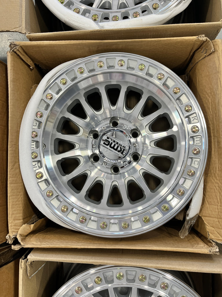 (OPEN BOX, MOCKUP DEAL) 5 KMC Wheels KM552 IMS / Gloss Silver with machined face / 17X8.5 / 6X139.7
