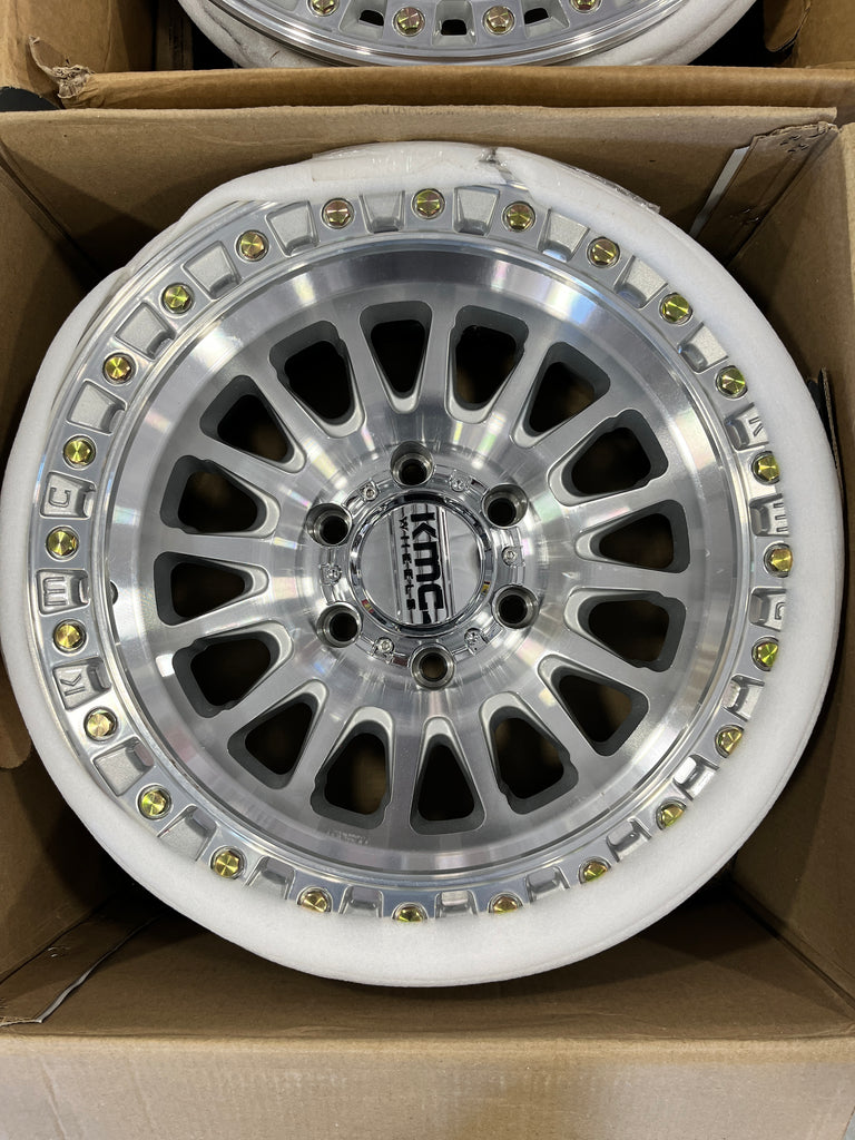 (OPEN BOX, MOCKUP DEAL) 5 KMC Wheels KM552 IMS / Gloss Silver with machined face / 17X8.5 / 6X139.7