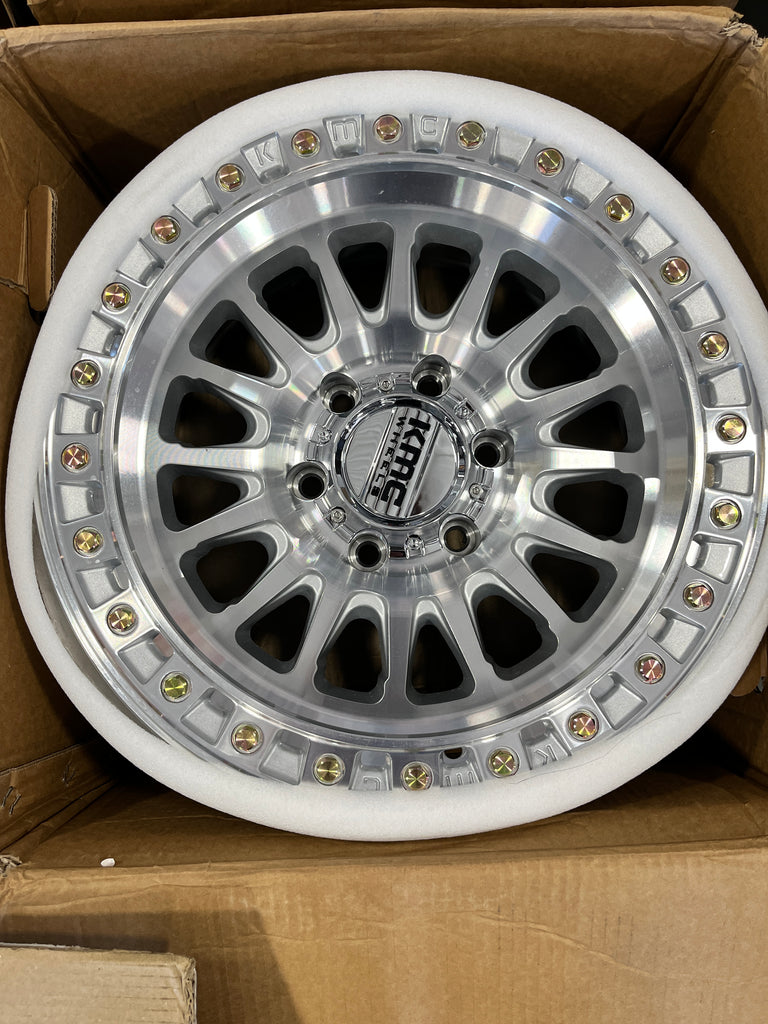 (OPEN BOX, MOCKUP DEAL) 5 KMC Wheels KM552 IMS / Gloss Silver with machined face / 17X8.5 / 6X139.7