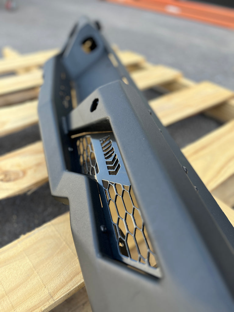 OPEN BOX (WILL ONLY) 2022+ Ford Raptor Stealth Fighter R Bumper w/ 2 Cube Lights - Hammer Black