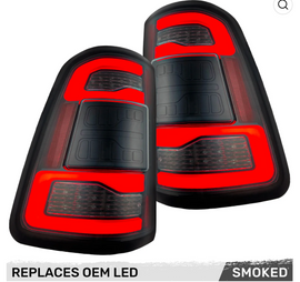 Go Recon Dodge RAM 1500 19-23 OLED Tail Lights Smoked w/ Scanning Red Turn Signals w/ Bliss - Replaces OEM LED Tail Lights