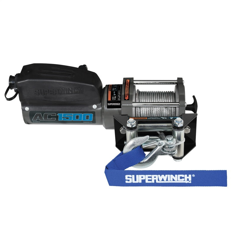 Superwinch 1,500 lbs. 1.1 HP 120V AC 1/8 In x 35ft. Wire Rope - Gray Wrinkle