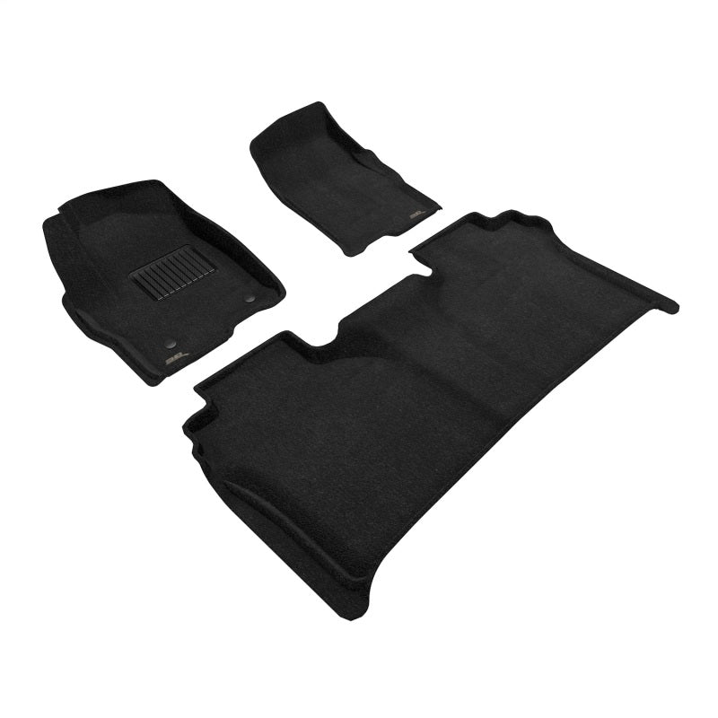 3D MAXpider 19-26 Chevrolet Silverado Crew Cab Elegant 1st & 2nd Row Floor Mat - Black (3pc)