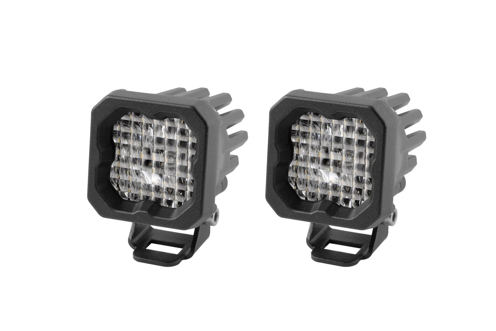 Diode Dynamics SSC1 White Sport Standard LED Pod (pair) - Flood - Wide / Amber Backlight