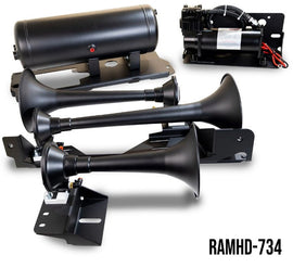 DIRECT FIT TRAIN HORN AND ONBOARD AIR SYSTEMS FOR 2014-2025 RAM HD 2500/3500