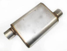 Load image into Gallery viewer, JBA Universal Chambered Style 304SS Muffler 13x9.75x4in 3in Inlet Diameter Offset/Offset