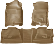 Load image into Gallery viewer, Husky Liners 07-12 Chevy Silverado/GMC Sierra Crew Cab WeatherBeater Combo Tan Floor Liners
