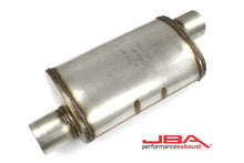 Load image into Gallery viewer, JBA Universal Chambered Style 304SS Muffler 14x8x5 3in Inlet Diameter Offset/Offset