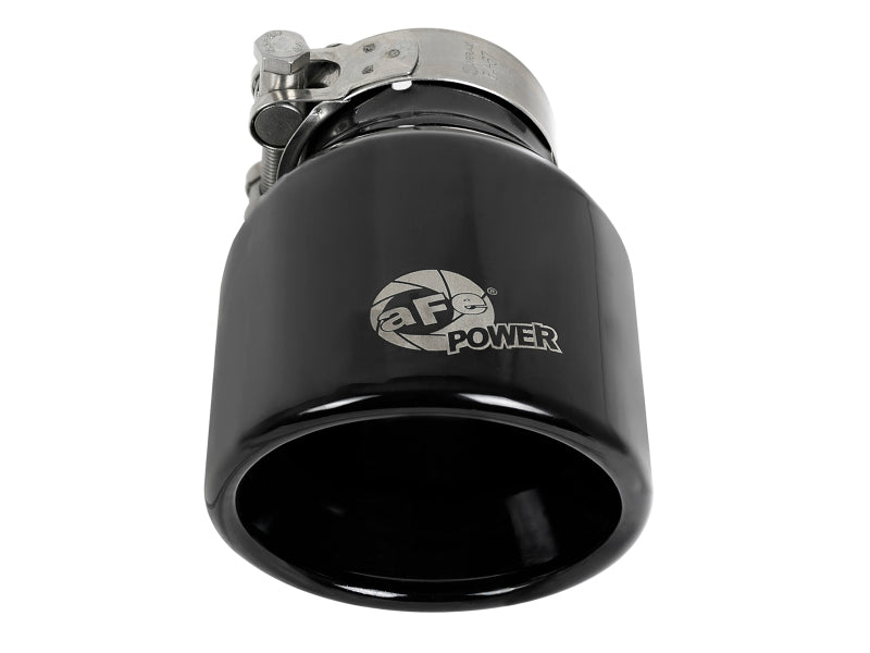 aFe MACH Force-Xp 409 SS Clamp-On Exhaust Tip 2.5in. Inlet / 4in. Outlet / 6in. L - Black