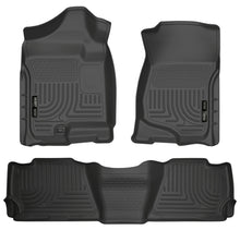 Load image into Gallery viewer, Husky Liners 07-13 GM Escalade ESV/Avalanche/Suburban WeatherBeater Black Front/2nd Row Floor Liners