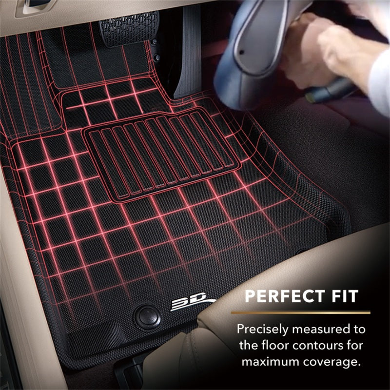 3D MAXpider 2009-2014 Ford F-150 Supercrew Kagu 2nd Row Floormats - Black