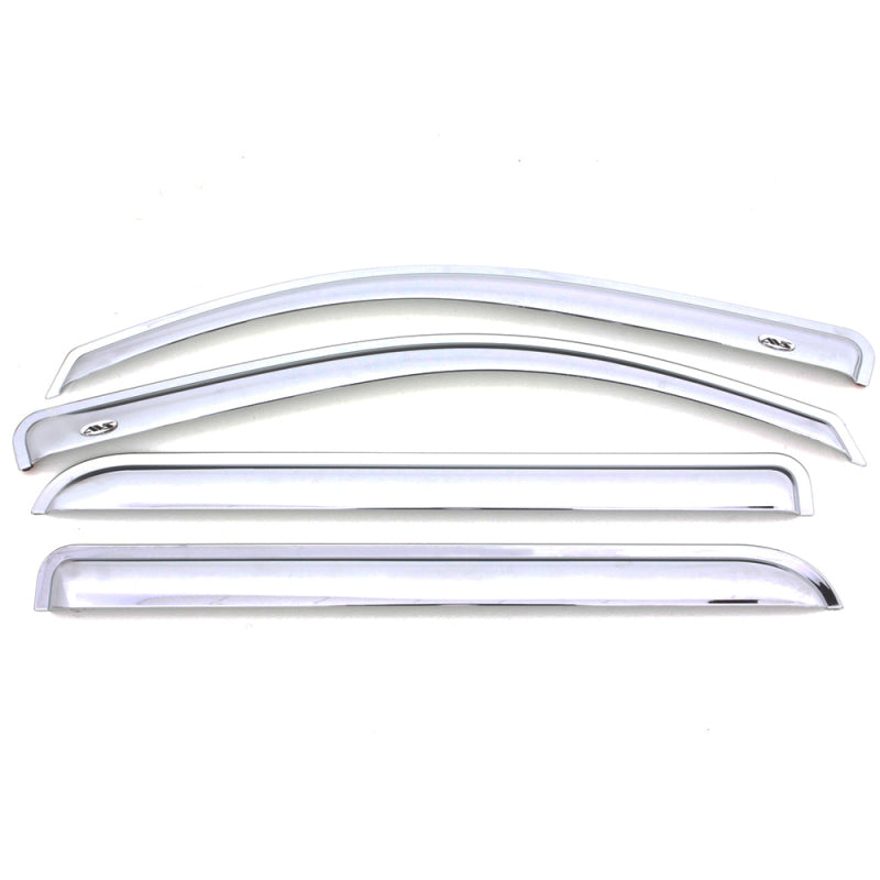 AVS 02-06 Cadillac Escalade Ventvisor Outside Mount Front & Rear Window Deflectors 4pc - Chrome