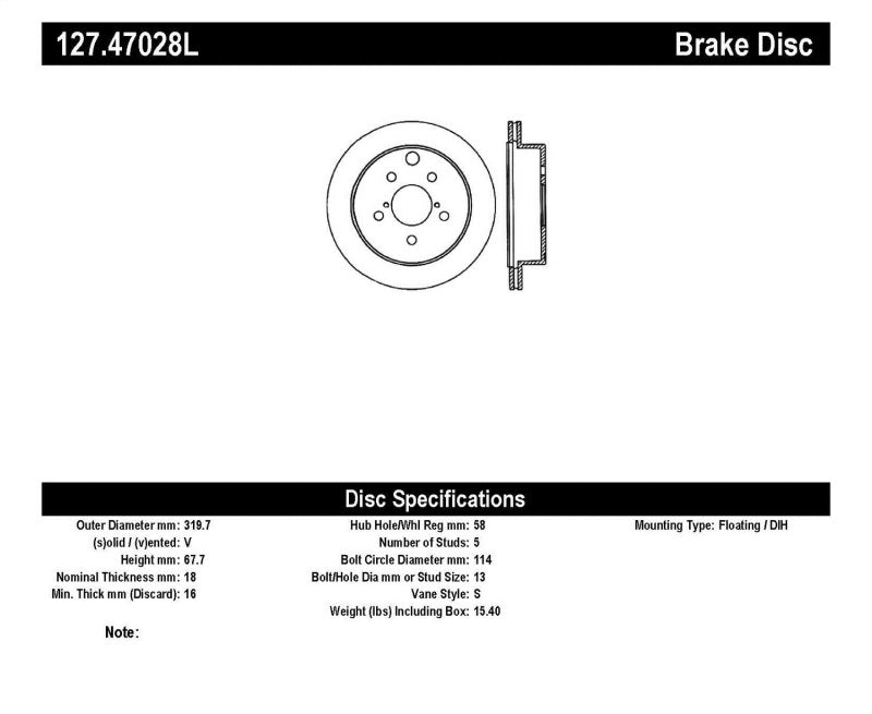 StopTech Slotted & Drilled Sport Brake Rotor