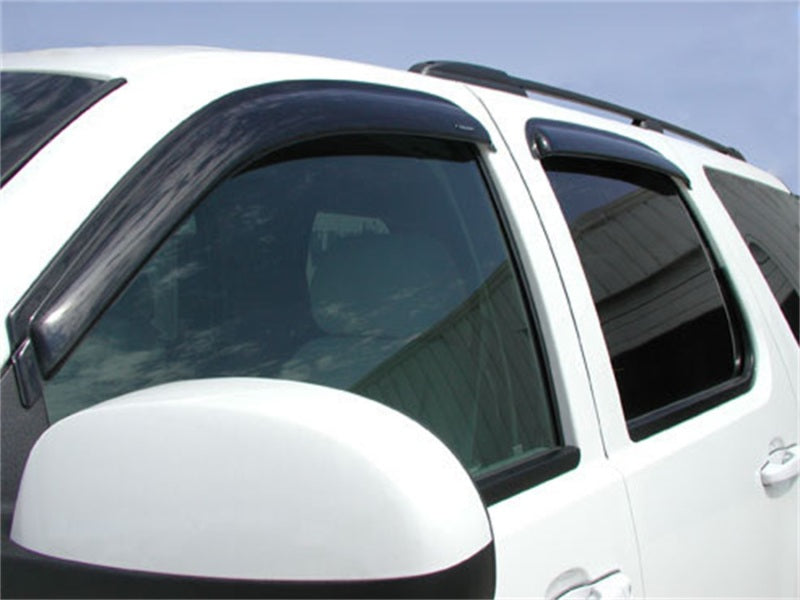 Stampede 2007-2013 Chevy Avalanche Crew Cab Pickup Tape-Onz Sidewind Deflector 4pc - Smoke