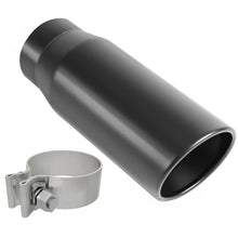 Load image into Gallery viewer, MagnaFlow Tip Black Coated  w/ Clamp Single Wall Round Outlet 4in Diameter 3in Inlet 12in Length