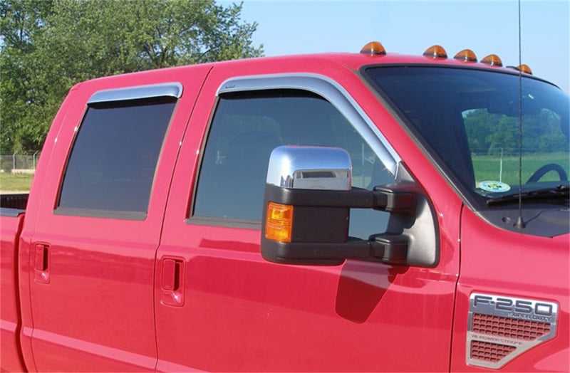 Stampede 1999-2016 Ford F-250 Crew Cab Pickup Tape-Onz Sidewind Deflector 4pc - Chrome