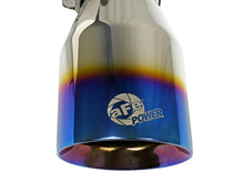 Load image into Gallery viewer, aFe Mach Force XP 304 Stainless Steel Clamp-On Exhaust Tip 2.5in Inlet / 4in Outlet - Blue Flame