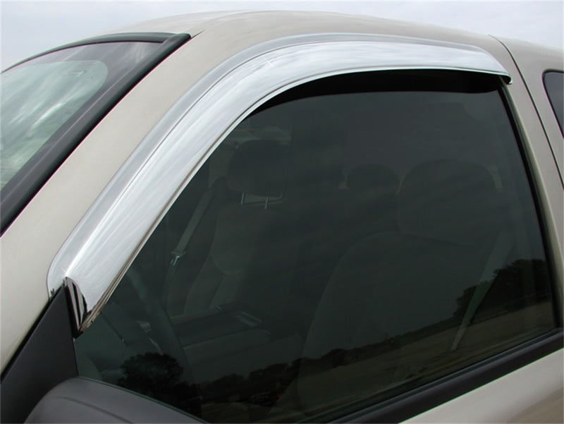 Stampede 1999-2006 Chevy Silverado 1500 Standard Cab Pickup Tape-Onz Sidewind Deflector 2pc Chrome