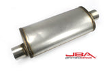 JBA Universal Chambered Style 304SS Muffler 18x8x5 3in Inlet Diameter Offset/Center