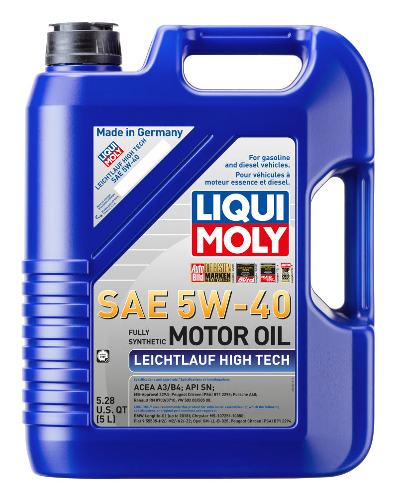 LIQUI MOLY 5L Leichtlauf (Low Friction) High Tech Motor Oil 5W-40
