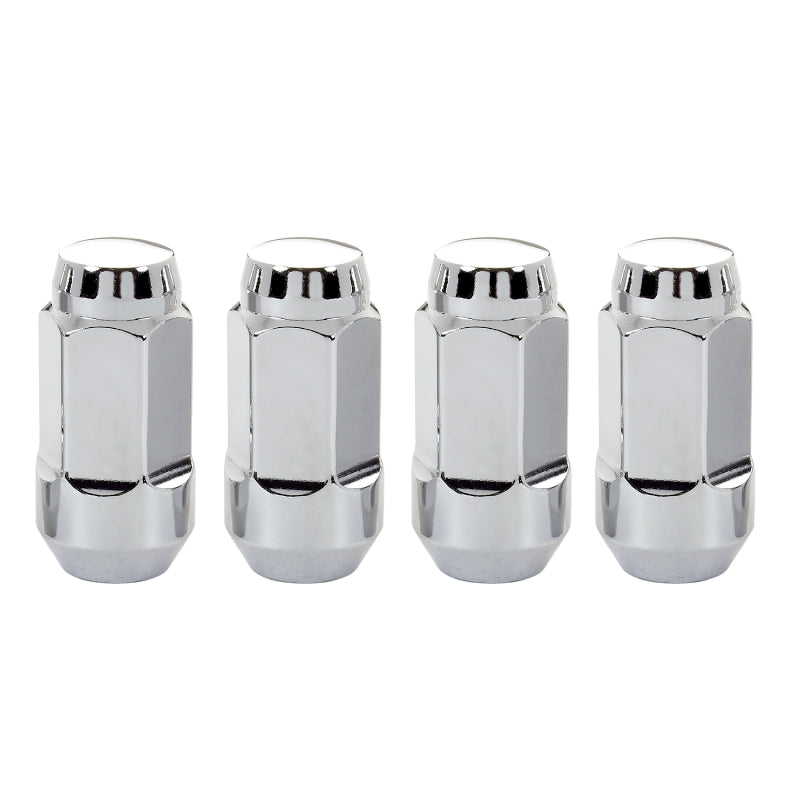 McGard Hex Lug Nut (Cone Seat Bulge Style) M14X1.5 / 22mm Hex / 1.945in. Length (4-Pack) - Chrome