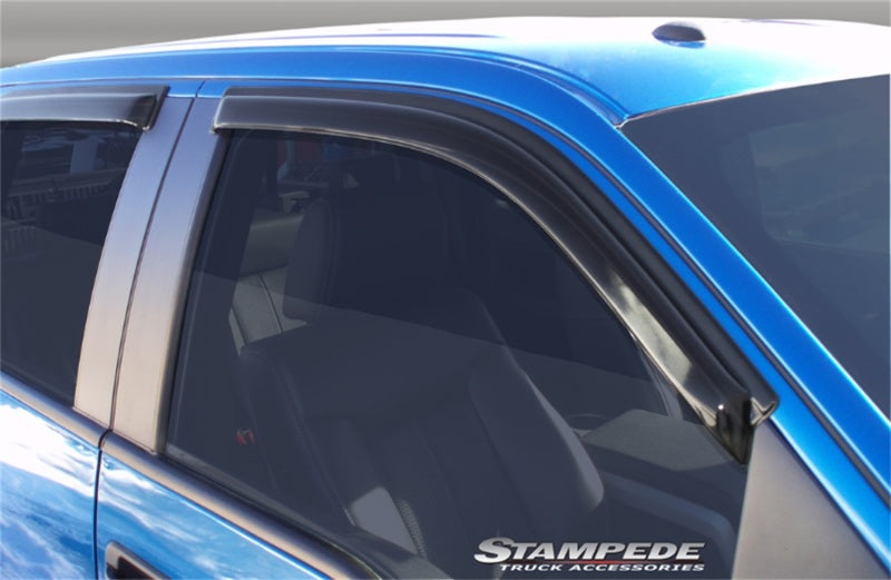 Stampede 2009-2014 Ford F-150 Crew Cab Pickup Tape-Onz Sidewind Deflector 4pc - Smoke