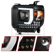 Load image into Gallery viewer, ANZO 2014-2015 Gmc Sierra 1500HD Projector Plank Style Headlight Black W/ Drl