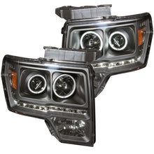 Load image into Gallery viewer, ANZO 2009-2014 Ford F-150 Projector Headlights w/ Halo Black (CCFL) G2