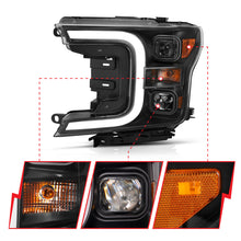 Load image into Gallery viewer, ANZO 18-19 Ford F-150 Projector Headlights w/Plank Style Switchback Black w/Amber