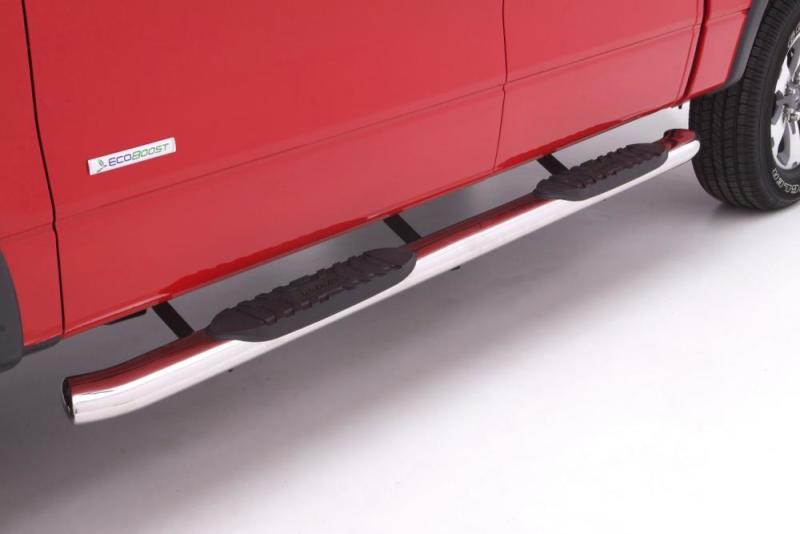 Lund 07-17 Chevy Silverado 1500 Crew Cab 5in. Curved Oval SS Nerf Bars - Polished