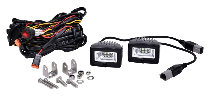 KC HiLiTES C-Series 2in. C2 LED Light 20w Area Flood Beam (Pair Pack System) - Black