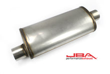 Load image into Gallery viewer, JBA Universal Chambered Style 304SS Muffler 18x8x5 3in Inlet Diameter Offset/Center
