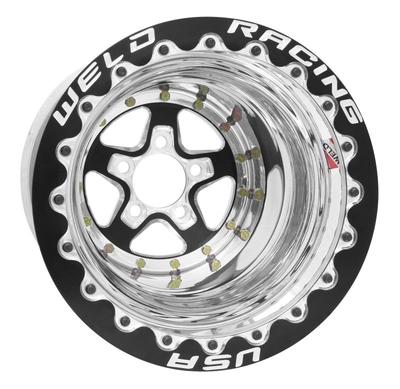 Weld Alumastar 2.0 15x10 / 5x4.75 BP / 5in. BS Black Wheel - Black Double Beadlock MT