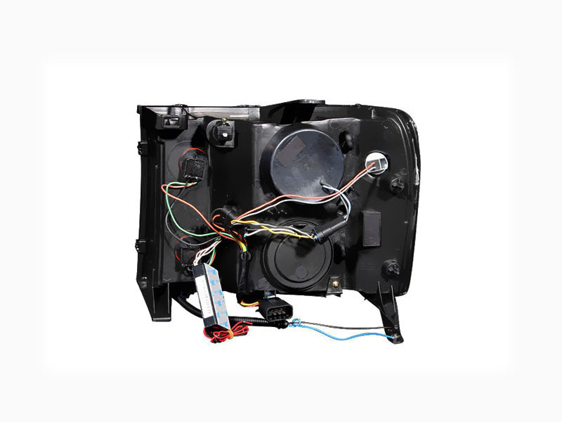 ANZO 2007-2013 Gmc Sierra 1500 Projector Headlights w/ Halo Black