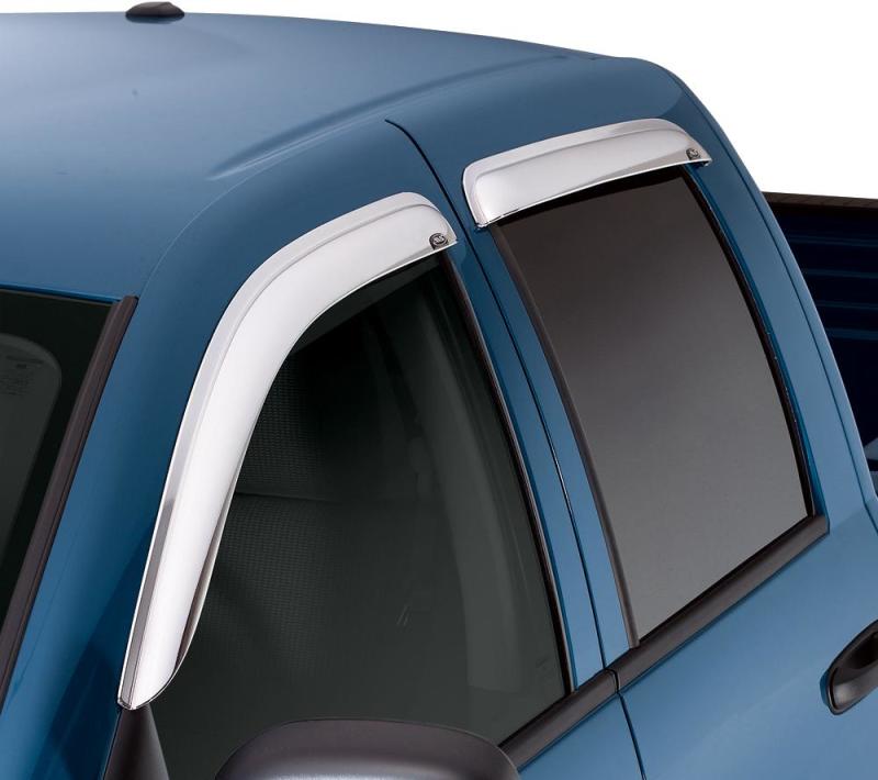 AVS 09-14 Ford F-150 Supercrew Ventvisor Outside Mount Front & Rear Window Deflectors 4pc - Chrome