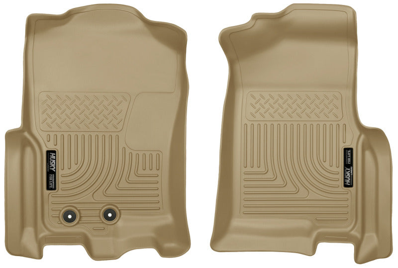 Husky Liners 2015 Ford Expedition/Lincoln Navigator WeatherBeater Front Tan Floor Liners